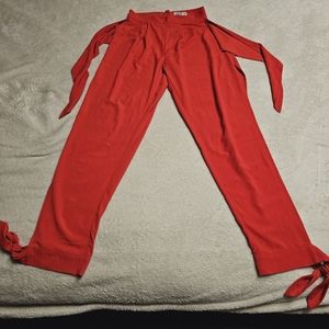 Sexy Side High Slit Pants in red Sz 4 US, by PREM